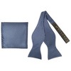 Men's Checkered 2.75" x 4.75" Adjustable 16" - 20" Freestyle Self Tie with Hankie Set - 2 of 4