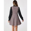 INSPIRE CHIC Women's Sleeveless Square Neck Plaid Fit and Flare Tweed Dresses - 3 of 4