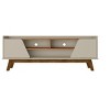 Sapphtopaz Modern TV Stand Media TV Console for TVs Up to 55" with Storage Cabinets & 2 Open Shelves TV Stand with Wood Leg for Living Room - 3 of 4