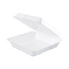 Dart Insulated Foam Hinged Lid Containers, 1-Compartment, 9.3 x 9.5 x 3, White, 200/Pack, 2 Packs/Carton - image 4 of 4