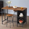 KTMBDW Kitchen Island with Storage Shelves, Wooden Top & Metal Frame, Multifunctional Bar Table for Dining & Food Prep for Kitchen & Dining Room,Brown - 3 of 4