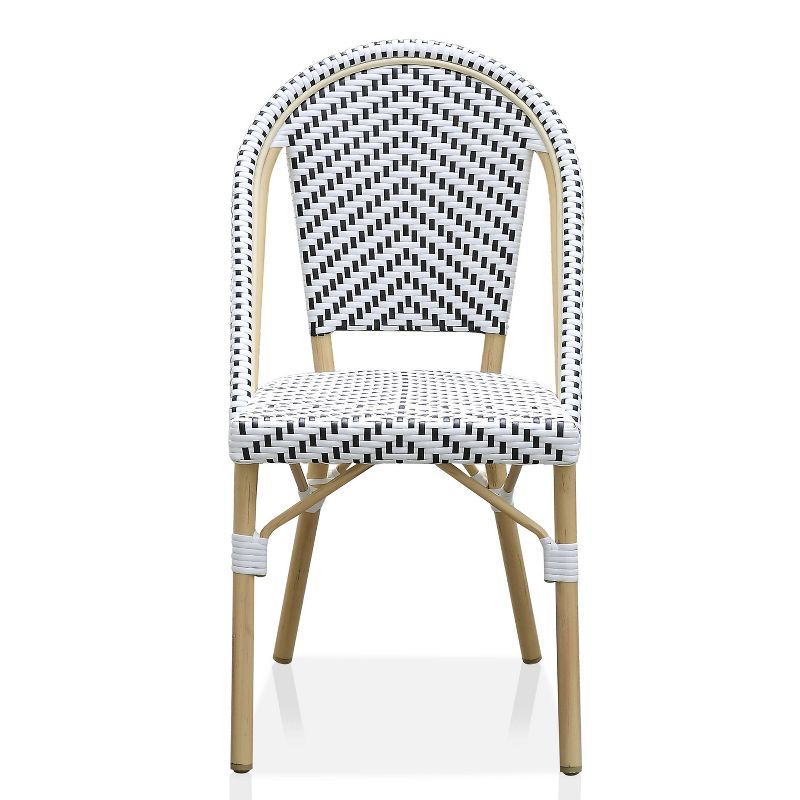 Arna 2pk Wicker Patio Side Chairs - Black/White - miBasics, 5 of 7