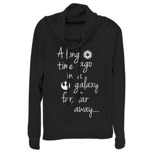 Juniors Womens Star Wars A Time Ago in a Galaxy Far Far Away Cowl Neck Sweatshirt - 1 of 3