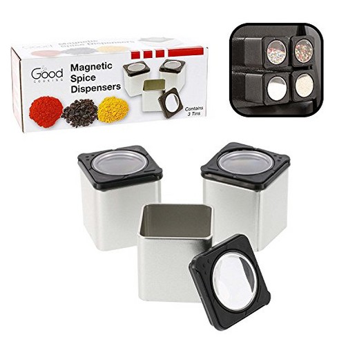 Magnetic Spice Tins Stainless Steel Storage Spice Containers, Clear Top Lid  with Sift or Pour Magnetic on Refrigerator and Grill - China Magnet Spice  Tins and Spice Jars Magnetic price