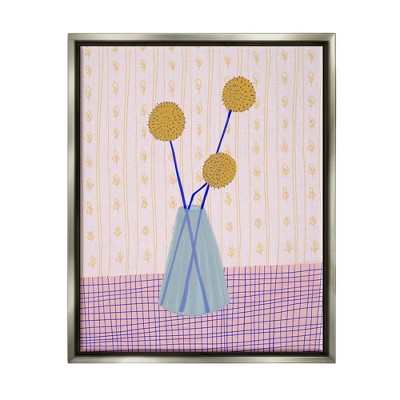 Stupell Industries Modern Craspedia Botanical Blooms Framed Canvas