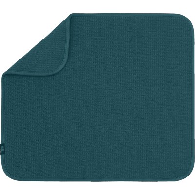 LunaLulinlk Dish Drying Mat, 16” x 18”, Absorbent Microfiber Kitchen Counter Mat, Dish Drying Pad Large, Tapestry Blue