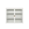 DOMETOUR 27.56"Glass Doors Modern Two-door Wall Cabinet with Featuring Three-tier Storage for Entryway Living Room Bathroom Dining Room - 3 of 4