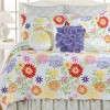 C&F Home 26" x 26" Lilly Yellow Purple Red Pink Floral Cotton Euro Sham - Machine Washable - 4 of 4