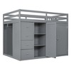 Whisen Modern Design Full Size Wood Loft Bed With Built-in Wardrobes, Cabinets and Drawers - 4 of 4