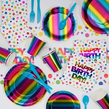 Rainbow Foil Party Supplies Collection