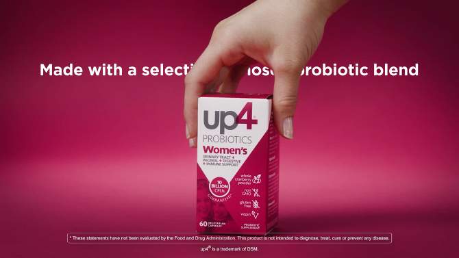 UP4 Women&#39;s Probiotic with Organic Vegan Cranberry Capsules - 60ct, 2 of 8, play video