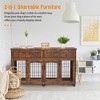 Dog Crate Furniture with 5 Doors, 58" Wooden Dog Kennel End Table with Large Capacity Drawers, Dog House with Openable Divider - 3 of 4