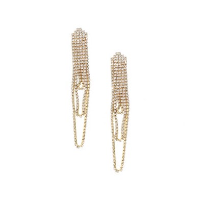 SOHI Women's Crystal Silver Casual Drop Earrings