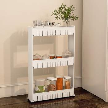 5-Tiered Narrow Rolling Storage Shelves - Mobile Space Saving UT