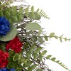 Northlight Americana Mixed Foliage and Florals Patriotic Wreath, 24-Inch, Unlit - image 4 of 4