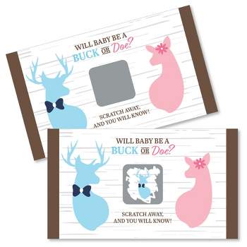 Big Dot of Happiness Boy Buck or Doe - Hunting Gender Reveal Scratch Off Cards - Baby Shower Game - 22 Count