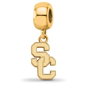 Black Bow Jewelry 14k Yellow Gold Plated Sterling Silver USC Trojans NCAA Bead Charm - 1 of 4