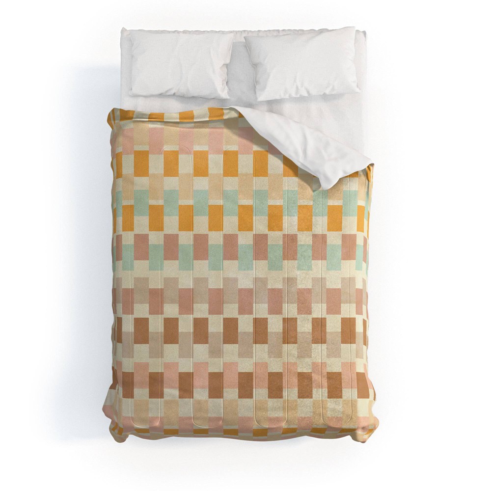 Photos - Bed Linen Deny Designs 3pc King Amalfi Cotton Comforter & Sham Set Beige: Geometric Pattern, Midweight Fabric, Machine Washable