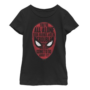 Girl's Marvel Spider-Man: Far From Home Alone Quote T-Shirt - 1 of 3