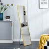 FURNIinspire Full Length Mirrors, Modern Full Length Mirror with Stand BodyMirror, Freestanding Mirror for Bedroom Livingroom, Gold, 2"*15.7"*59" - 3 of 4