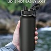 BABYYER 30 Oz Black Stainless Steel Vacuum Insulated Water Bottle, Sweat-Proof Wide Mouth Cup With Handle, Leak-Proof For Travel,For Outdoor Lovers - 3 of 4