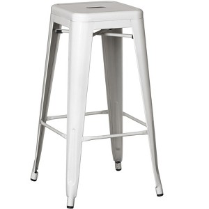 Basicwise 30" Backless Metal Bar Stool – Stackable, Heavy-Duty, Indoor/Outdoor Use for Kitchen, Bar, Patio, Café, Bistro & More - 1 of 4
