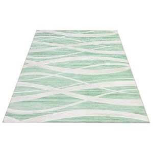 COZONY Machine Washable Area Rug — Modern Wave Distressed Design, Low Pile Carpet with Non-Slip Backing for Living Room, Bedroom & Nursery - 1 of 4