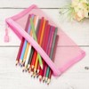 Unique Bargains Travel Office Nylon Mesh Zipper Pencil Case Storage Pockets 6 Pcs - 3 of 4