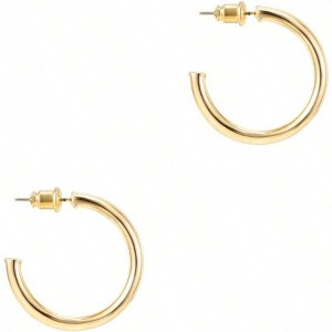 Hoop Earrings for Women - 2mm Thick Infinity Hoops - Lightweight Loop Earrings Set - 1 of 4
