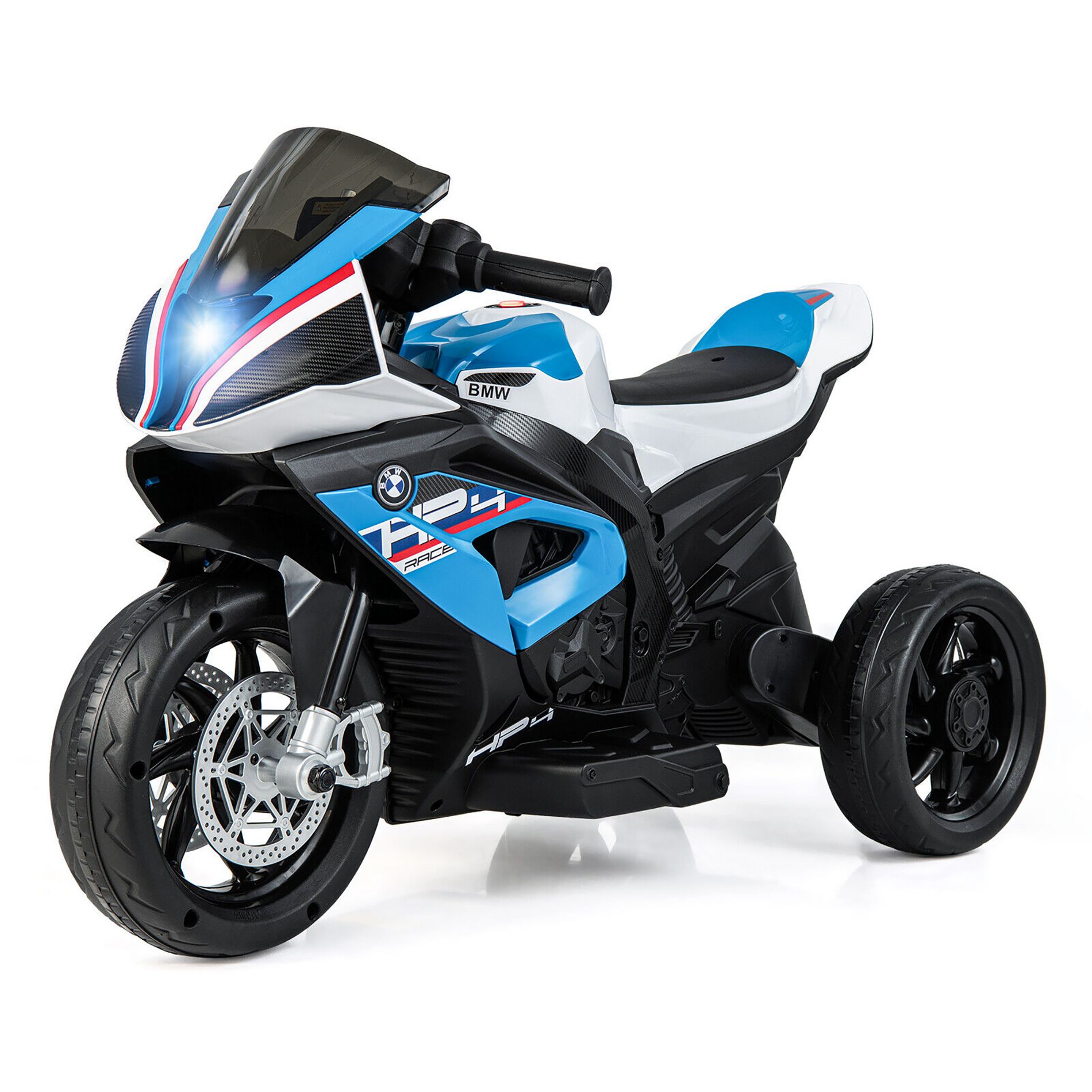 Costway 12V Kids Ride on Motorcycle Licensed BMW 3 Wheels Electric Toy w/ Light & Music Blue