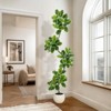 Fiddle Leaf Fig Tree Artificial Indoor, Faux Rubber Tree with Sphere Planter, Tall Artificial Plants with Moss for Home Decor Office Living Room - 4 of 4