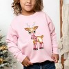 Watercolor Reindeer Bubblegum - Toddler Graphic Sweatshirt - 3 of 4