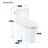 One Piece Toilet Top-Press Dual Flush Toilet Bowl, Standard Elongated Toilets for Bathroom, Integrated Ceramic Toilets and Quick Release Locking Seat - 2 of 4