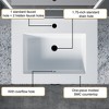 Modern Freestanding Bathroom Vanity with Resin Sink, Storage Cabinet and Open Glass Shelf, Contemporary Bathroom Cabinet Set - 2 of 4