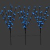 Northlight Pre-Lit Cherry Blossom Artificial Tree Branches - 2.5" - Blue LED LIghts - Set of 3 - 3 of 4
