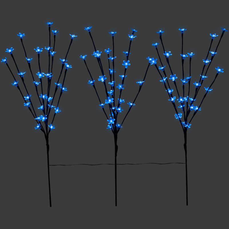 Northlight Set of 3 Pre-Lit Cherry Blossom Artificial Tree Branches 2.5' - Blue LED Lights, 1 of 10