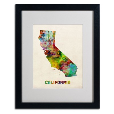 Trademark Fine Art -Michael Tompsett 'California Map' Matted Framed Art