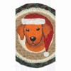 Earth Rugs Decorative Santa Dog Round Coaster 7" Seasonal Farmhouse Drink Mat - 3 of 3