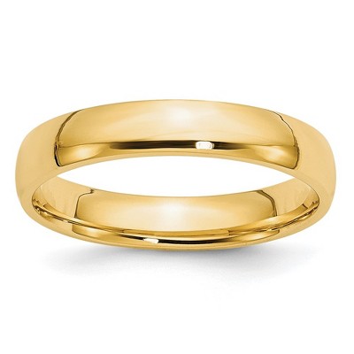 Black Bow Jewelry 2mm to 6mm 14K Yellow Gold Lightweight Domed Comfort Fit Band