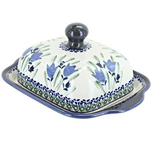 Blue Rose Polish Pottery 858 Zaklady Square Butter Dish - 1 of 1