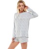 Emerson Road NYC Womens Whisper Rib Long-Sleeve Lettuce Top & Shorts Set - 4 of 4
