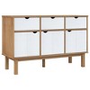 vidaXL Sideboard OTTA Brown and White 44.9 in.x16.9 in.x28.9 in. Solid Wood Pine - 2 of 4