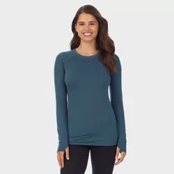 Warm Essentials by Cuddl Duds Women's Active Thermal Crewneck Top - Orion Blue XL