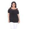 Women's Plus Size Cut Out Shoulder Bexley Tunic Top - White Mark - 2 of 3