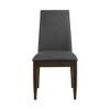 Simple Relax Set of 2 Upholstered Side Chairs in Dark Walnut and Grey - 3 of 4