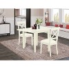 HomeStock 3-Piece Linen White Finish Solid Wood Top Dining Table Set - 2 of 4