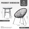 Janey 3-piece All-Weather PE Rattan Patio Bar Set with Side Table, Flexible Rope Acapulco Design, Outdoor Furniture - The Pop Home - 3 of 4