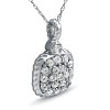 Pompeii3 1/2ct Pave Diamond Square Framed Braided Pendant 14k White Gold - 2 of 3