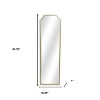 HomeRoots 64" Gold Metal Beaded Arch Full Length Hanging Mirror - 3 of 4