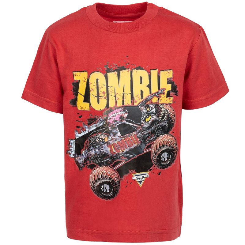 Monster Jam El Toro Loco Grave Digger Megalodon 4 Pack Graphic T-Shirts Navy/Gray/Charcoal/Red , 4 of 8